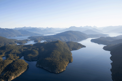 Aerial image of Gulf Islands